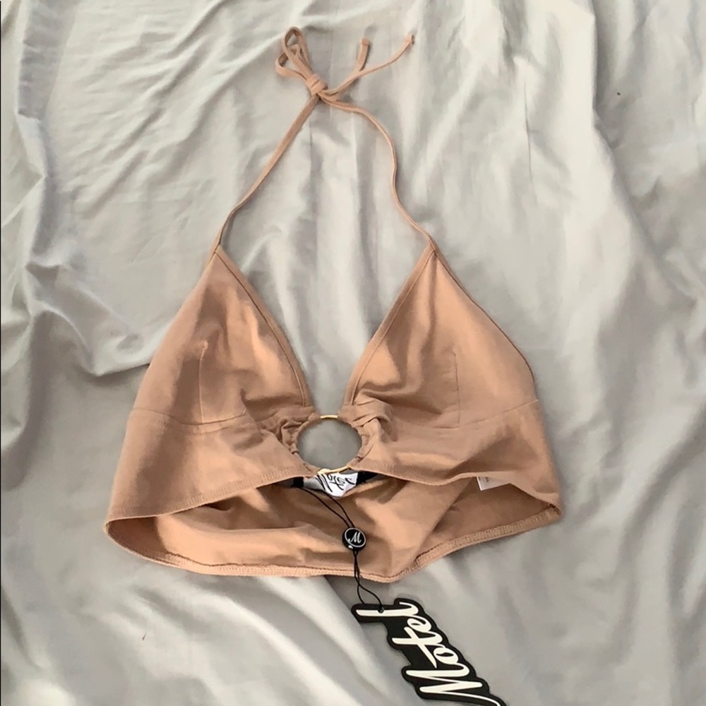 Never worn tan crop top motel
